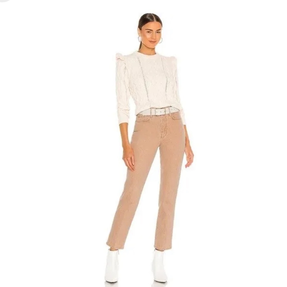 M24 Frame Le Sylvie Jean High Rise Slender Straight Leg Rigid Denim Sandโ